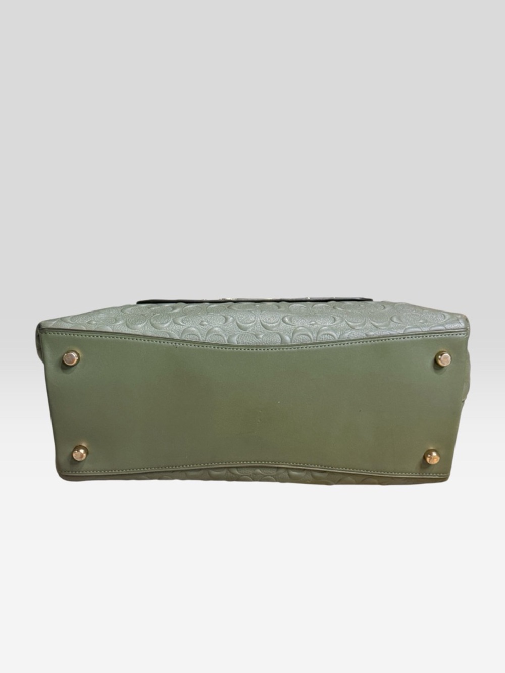 Coach Military Green Gold Emma Satchel Signature Leather Style F76639 - Picture 7 of 12